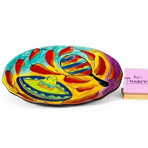 Clay Art MARACA Stonelite Red Yellow Black Large 17.5 x 13.5 Party Serving Bowl